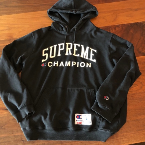Supreme x Champion Limited Edition Black Hoody size L - Picture 1 of 6